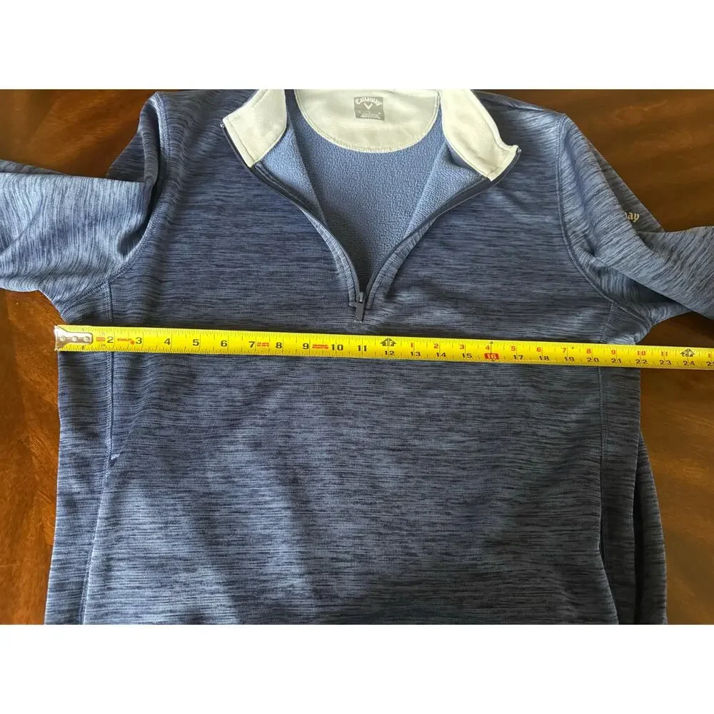 Callaway Morton Golf Pullover Mens Large Blue 1/4 Zip Weather Series Athletic
